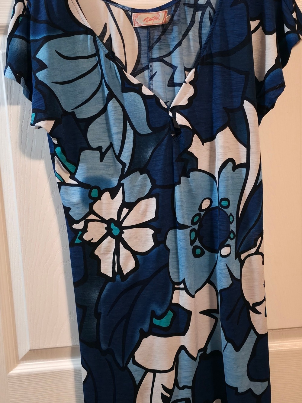 4/$67 Deal! Vintage Blue Floral Mini Dress - Navy & Sky